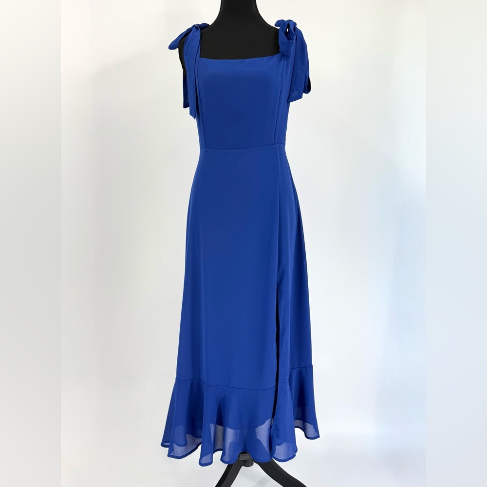 Lulus Summer Invite Tie-Strap Tiered Midi Dress, Royal Blue, Size M, NWT - Picture 6 of 13